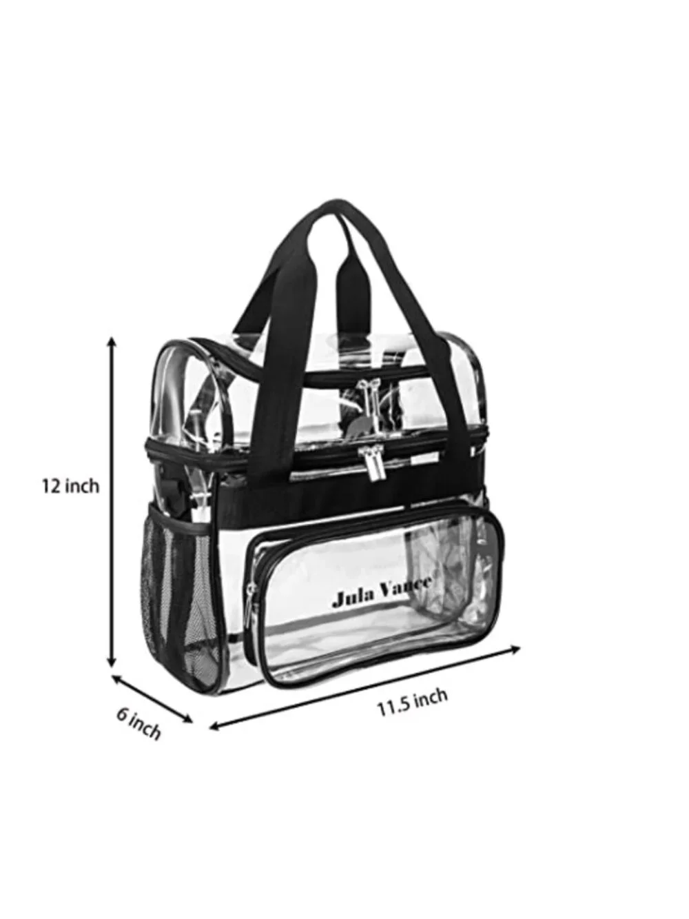 Clear PVC Crossbody Lunch Bag Stadium Approved Transparent Tote